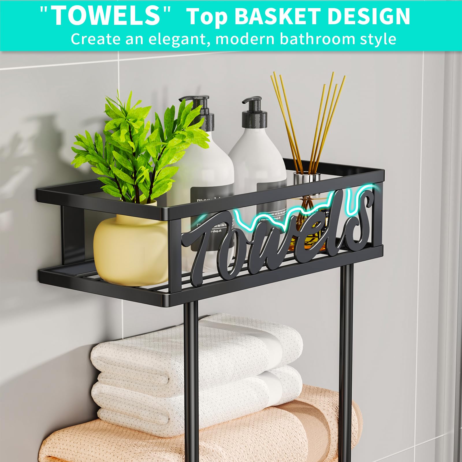 HapiRm anti-swing design keeps towels neat and door stable.