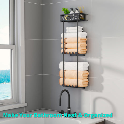 HapiRm large-capacity layers hold bath and beach towels with room to spare.