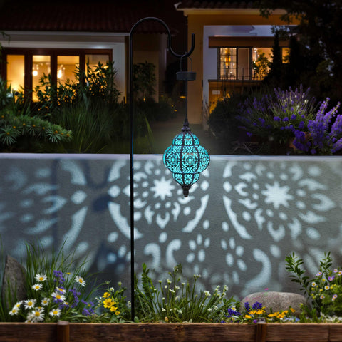 Hapjoy black hanging solar light complements outdoor spaces with easy setup.
