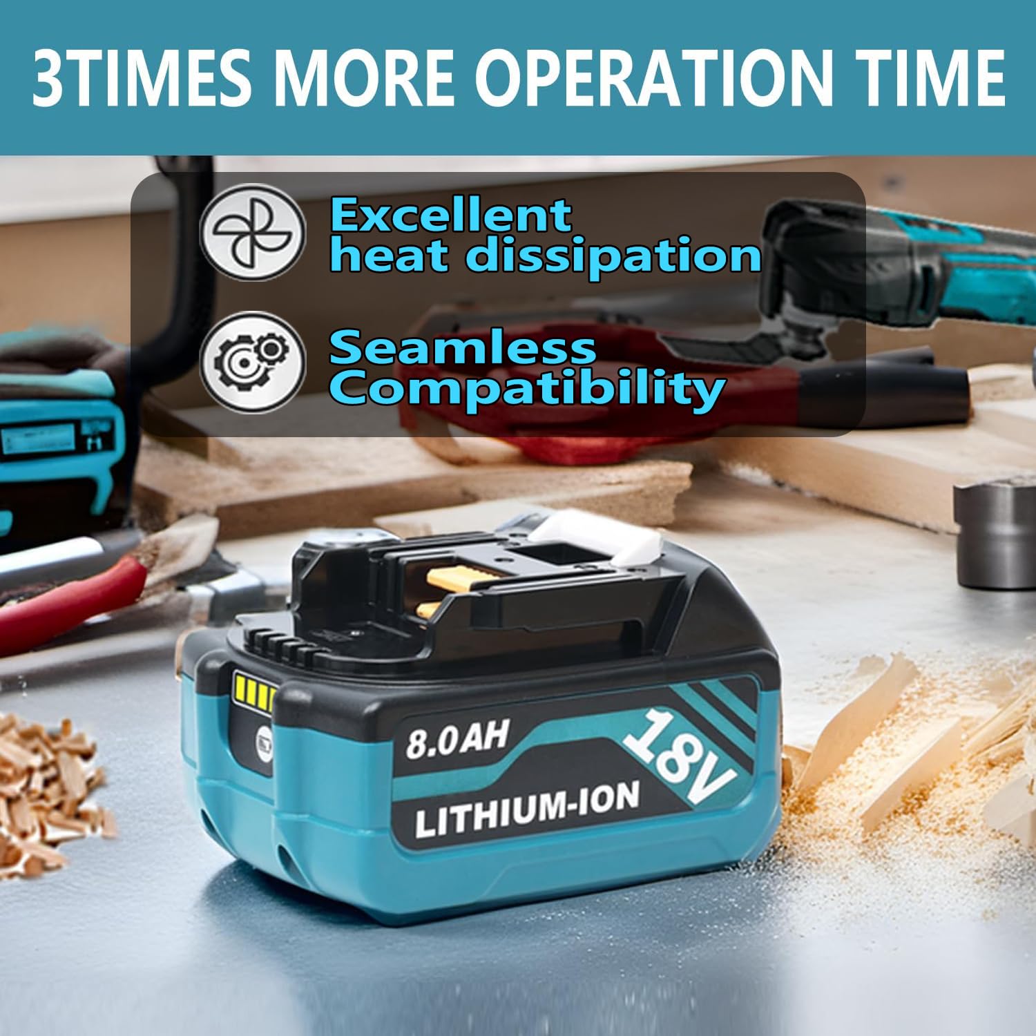 HAPPLYS compatible with Makita DC24SC and DC18RC chargers.
