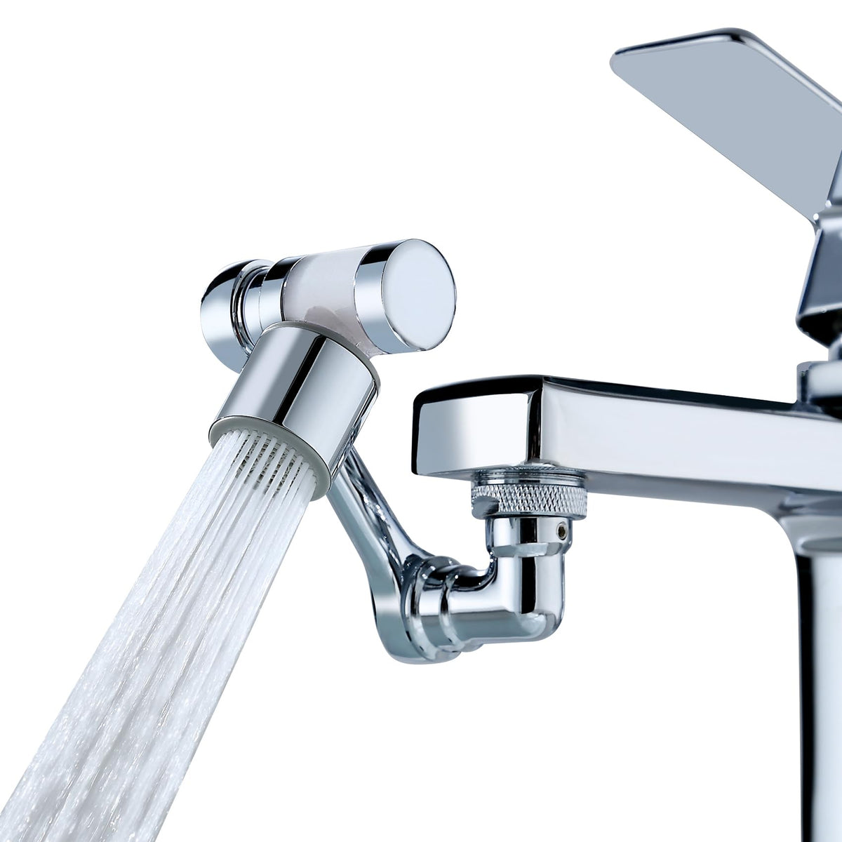 HAPPUP 1080° swivel faucet extender in brass with filter improves kitchen reach.