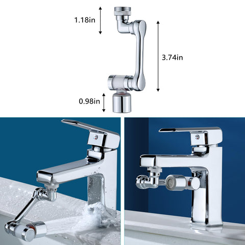 HAPPUP 360° rotating arm extends bathroom faucet for easy use.
