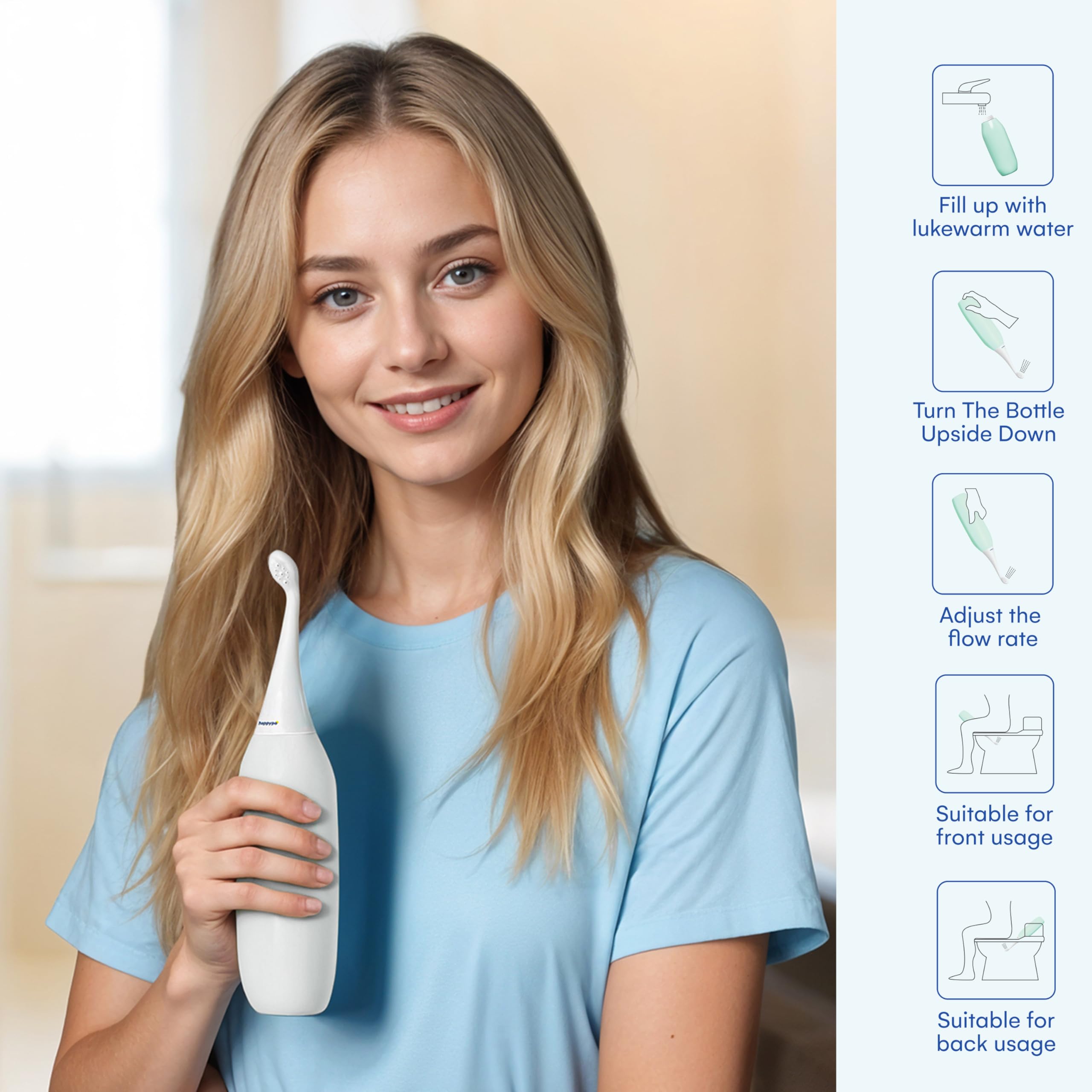 HappyPo on-the-go hygiene bottle keeps you fresh during outings.