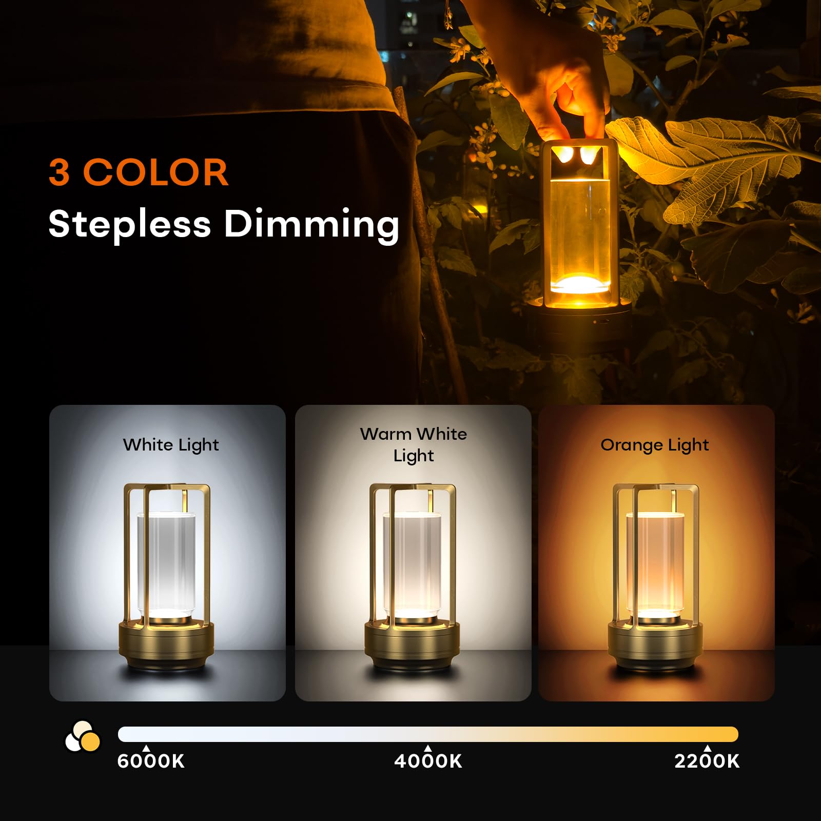 HAPYGI dimmable lamp with 3 colours for mood customization