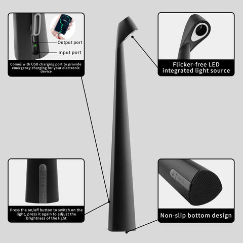 HAPYGI lamp on a table providing portable ambient light for indoors or outdoors.
