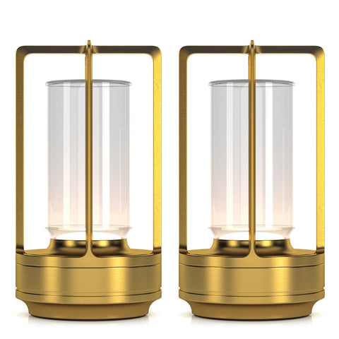 HAPYGI portable metal table lamp in indoor outdoor setup for ambient lighting