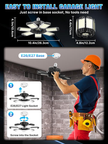 HAPYLUMI fits E26/E27 screw bases for quick, tool-free installation