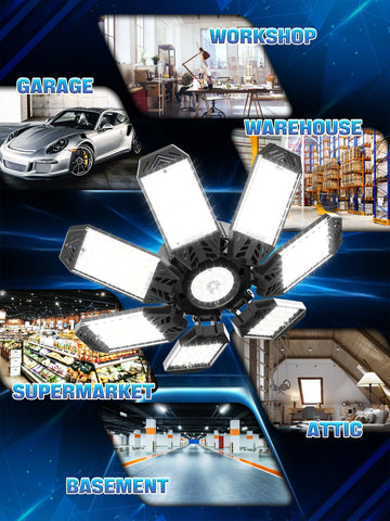 HAPYLUMI garage lights suited for garages, barns, basements, and workshops