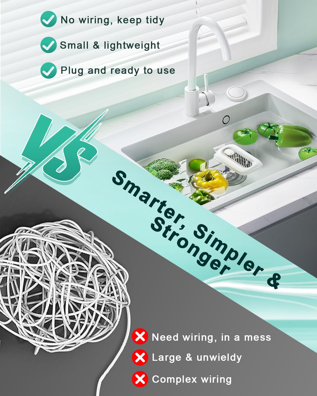 HAPYTHDA air switch no drilling demonstrates convenient sink-top installation.