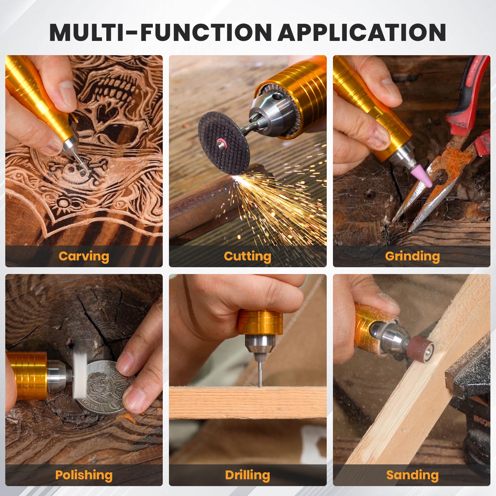 HARDELL 46-piece accessory kit enables grinding, cutting, polishing, and engraving tasks