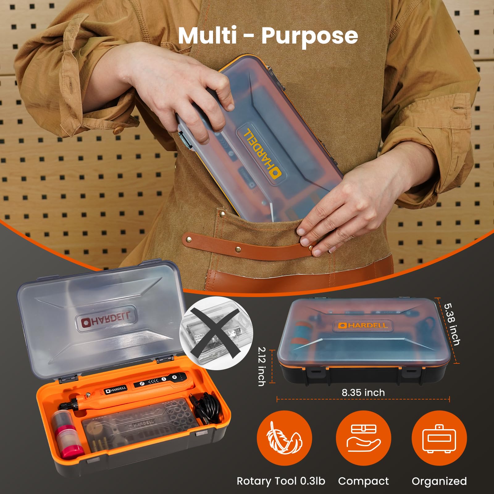 HARDELL compact lightweight design for comfortable grip and extended use