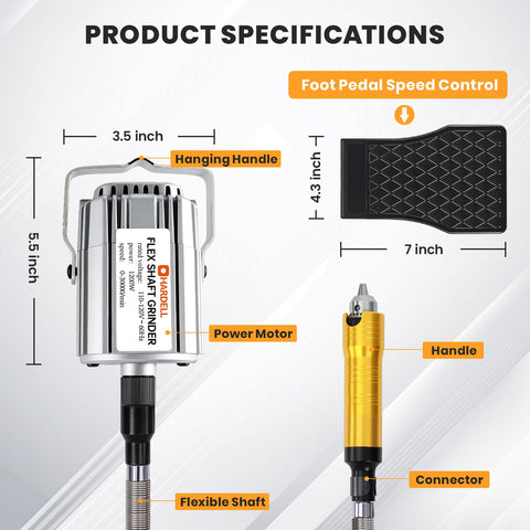 HARDELL cooling system helps prevent overheating during extended grinding sessions