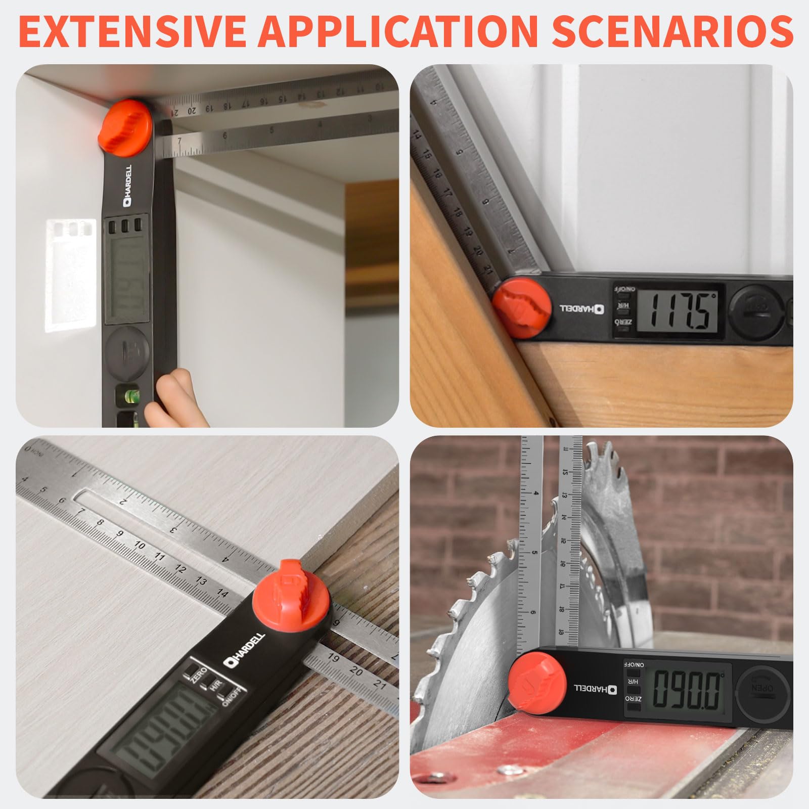 HARDELL Digital Angle Finder includes batteries for immediate use.