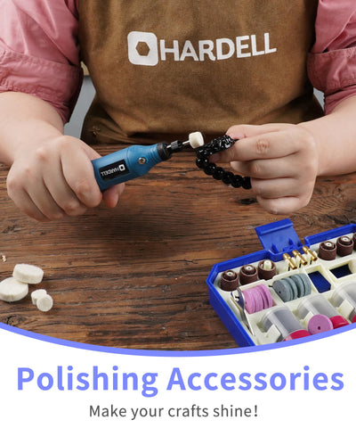 HARDELL felt and grinding wheels polish edges and surfaces.