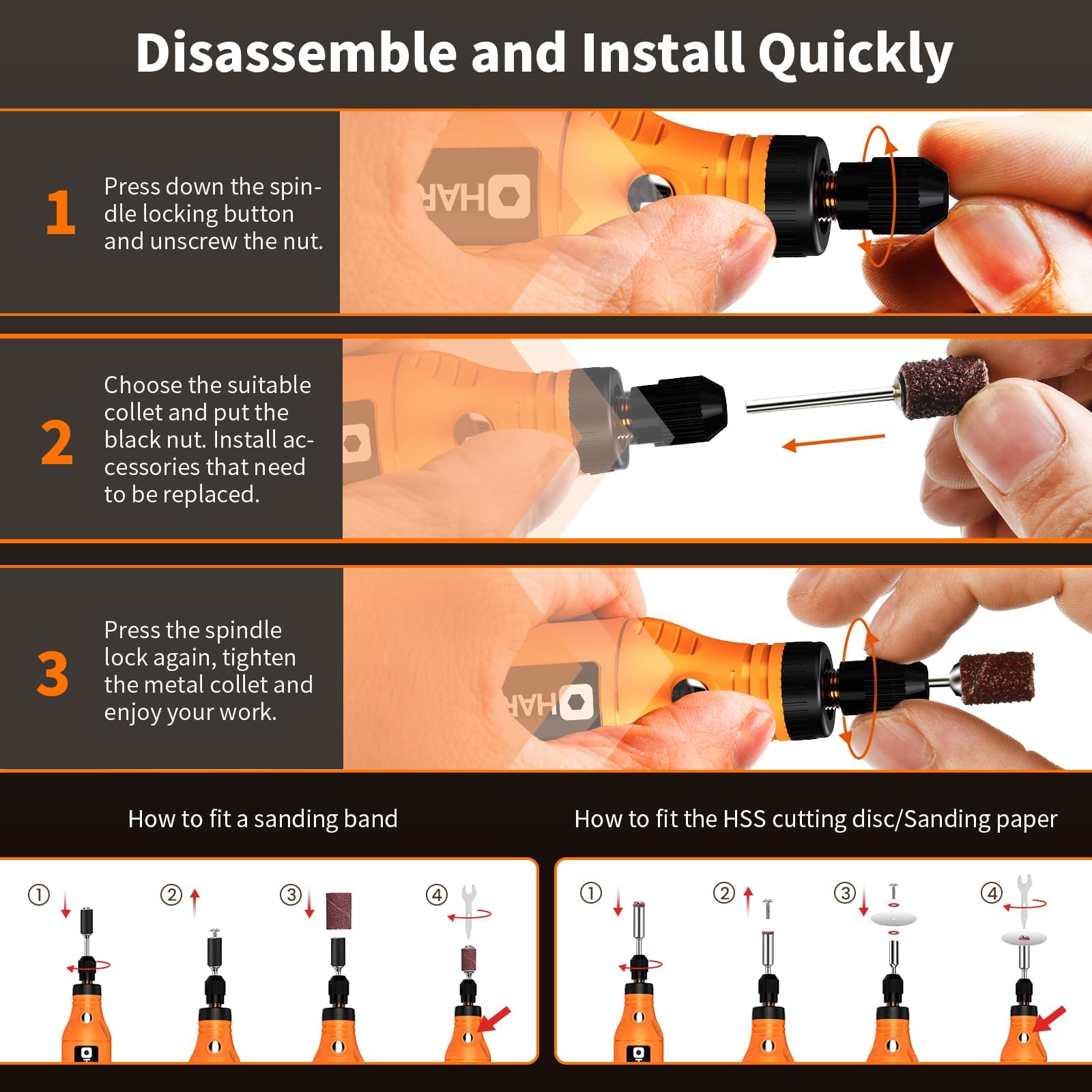 HARDELL mini cordless rotary tool supports DIY and resin crafts for creative projects.