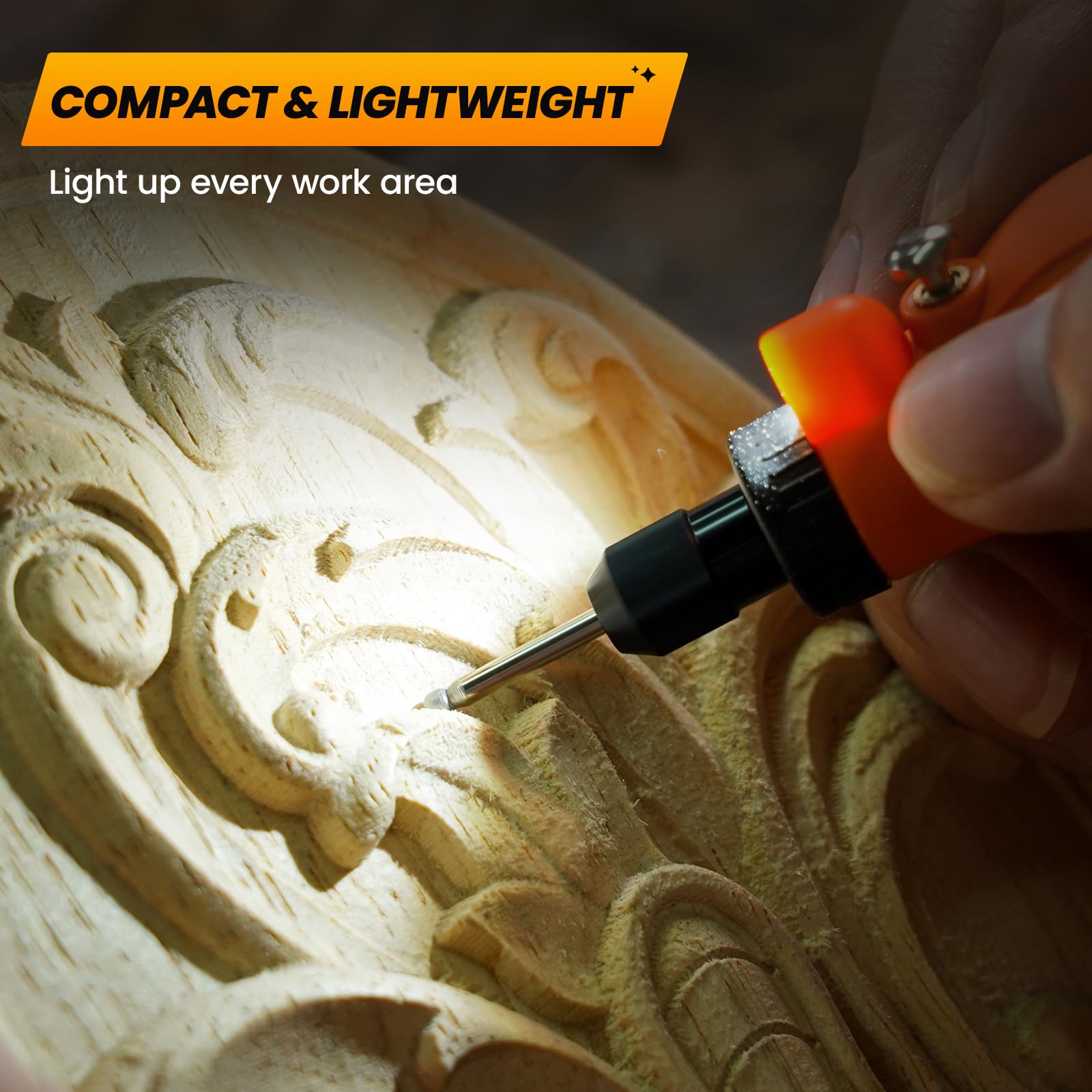 HARDELL mini cordless rotary tool delivers up to 100 minutes of runtime on a full charge.