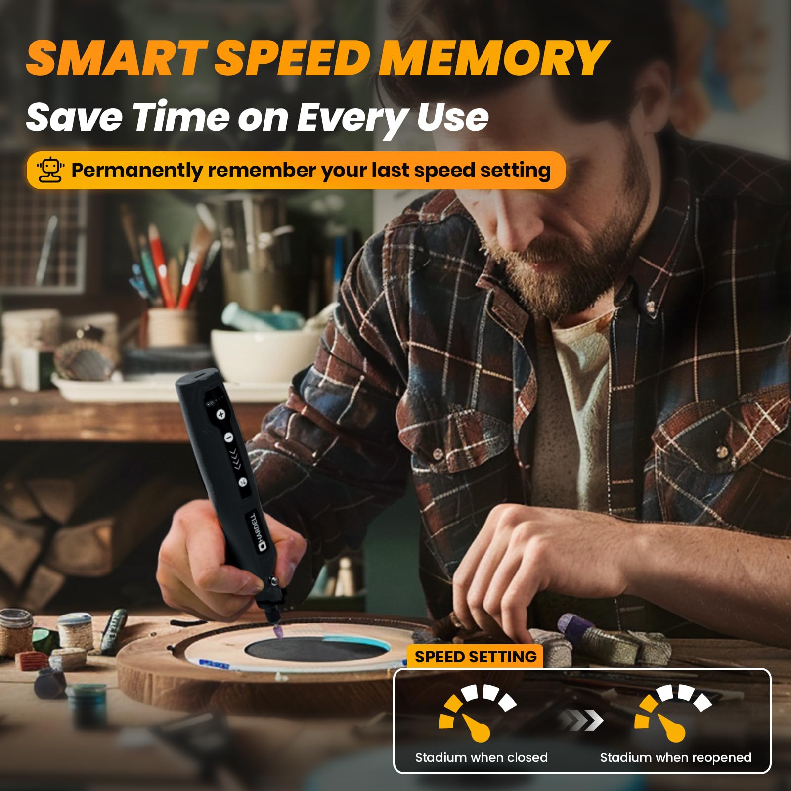 HARDELL Mini Rotary Tool USB charging for flexible power