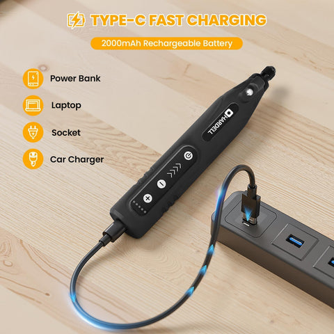 HARDELL 2000mAh battery powers longer small-carving sessions.