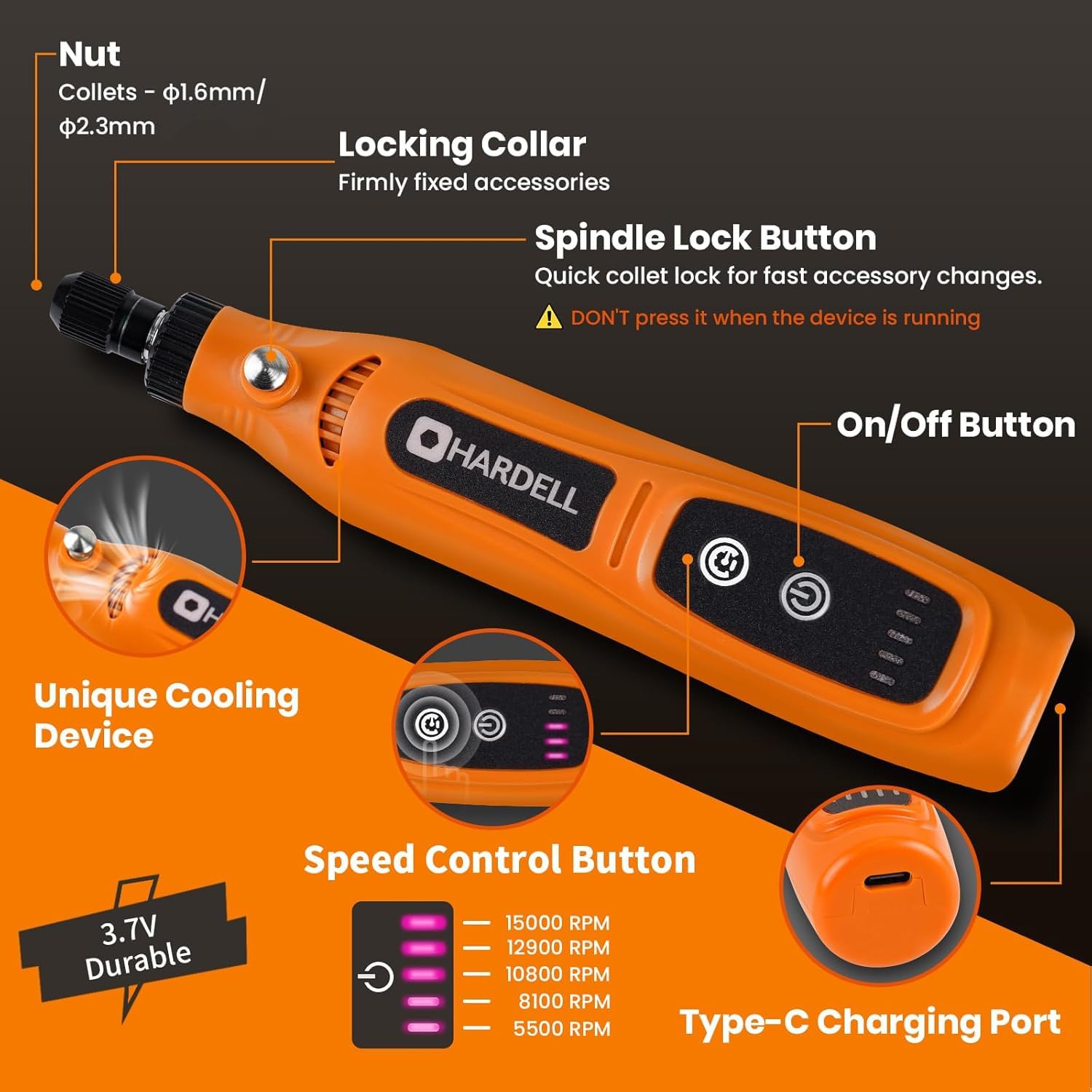 HARDELL 30-accessory set for engraving, sanding, polishing