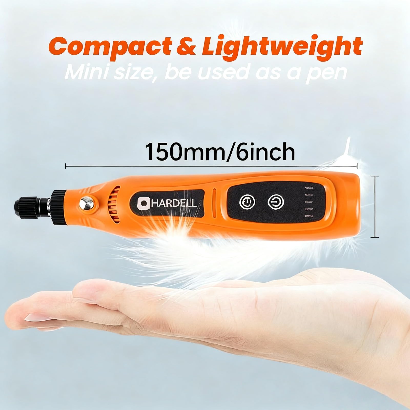 HARDELL Mini Rotary Tool with fast Type-C charging for uninterrupted work
