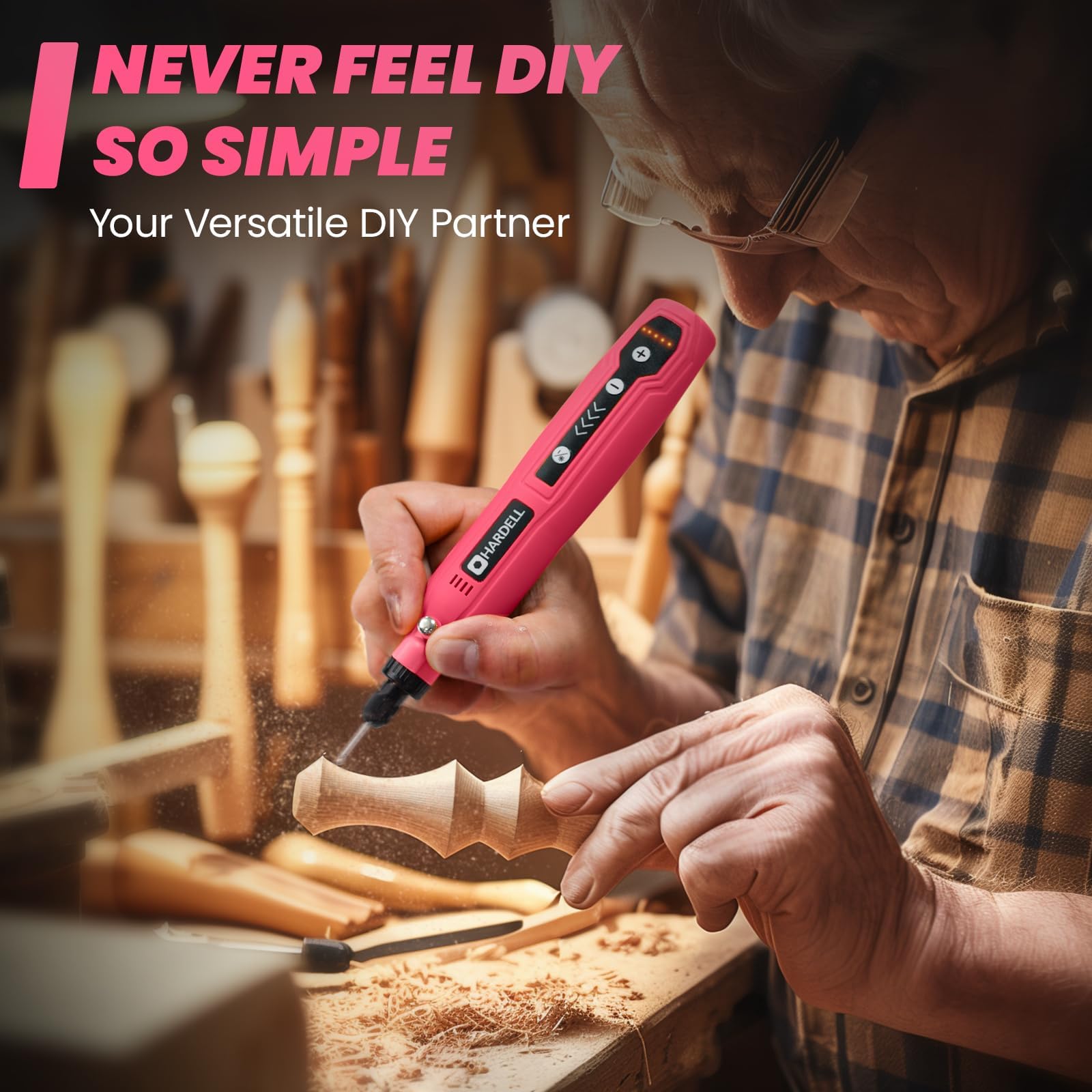 Hardell compact lightweight body offers pen-like grip for steady control