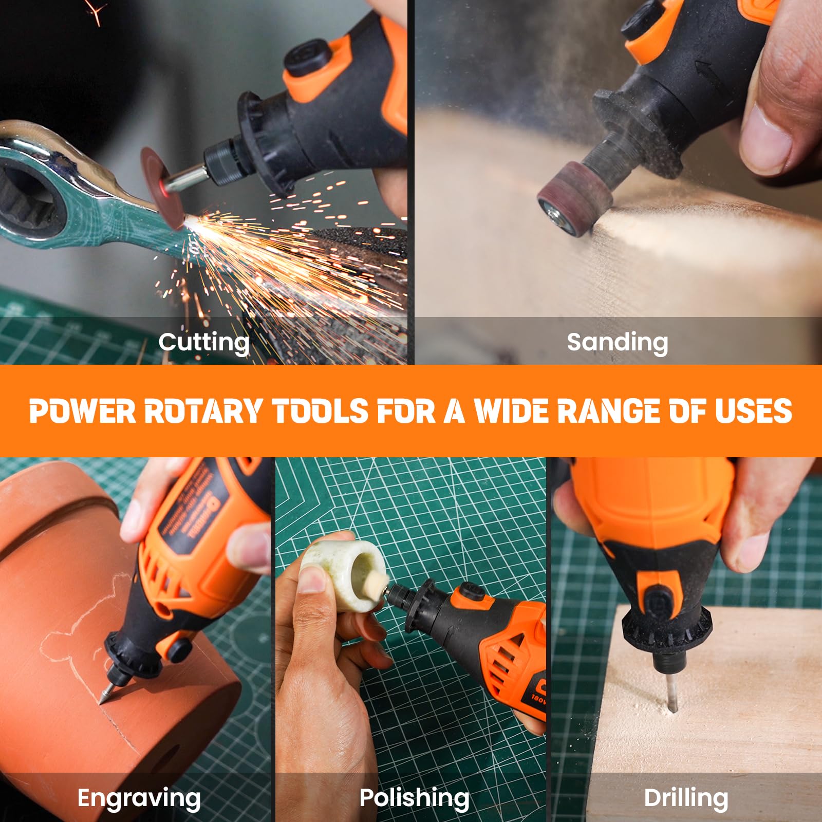 HARDELL gift-ready rotary tool kit with manual and warranty