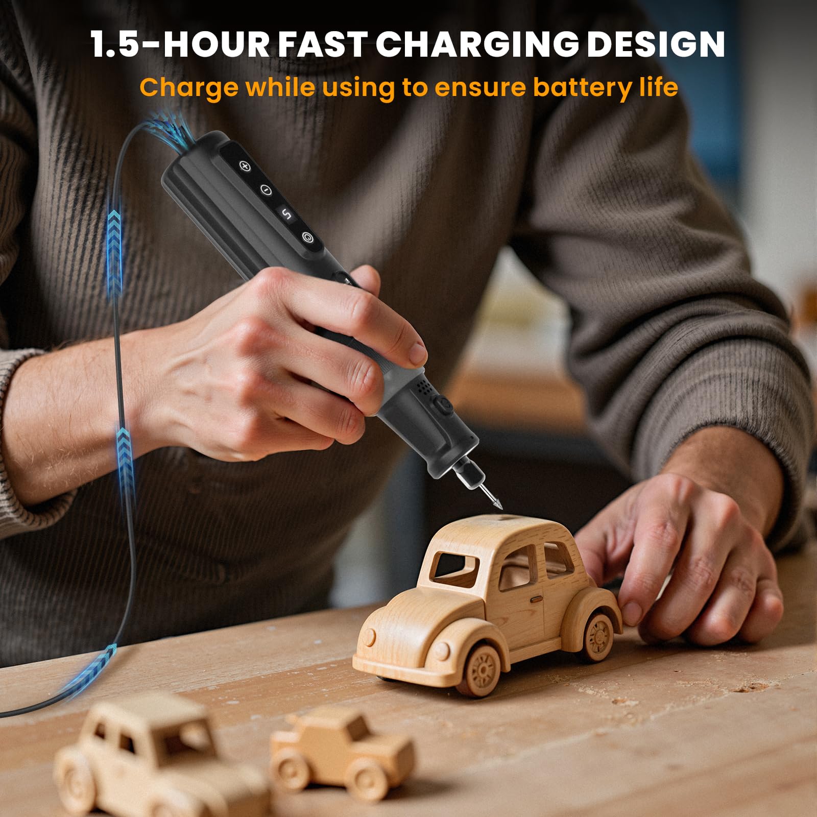 HARDELL USB-C charging keeps you powered on the go.