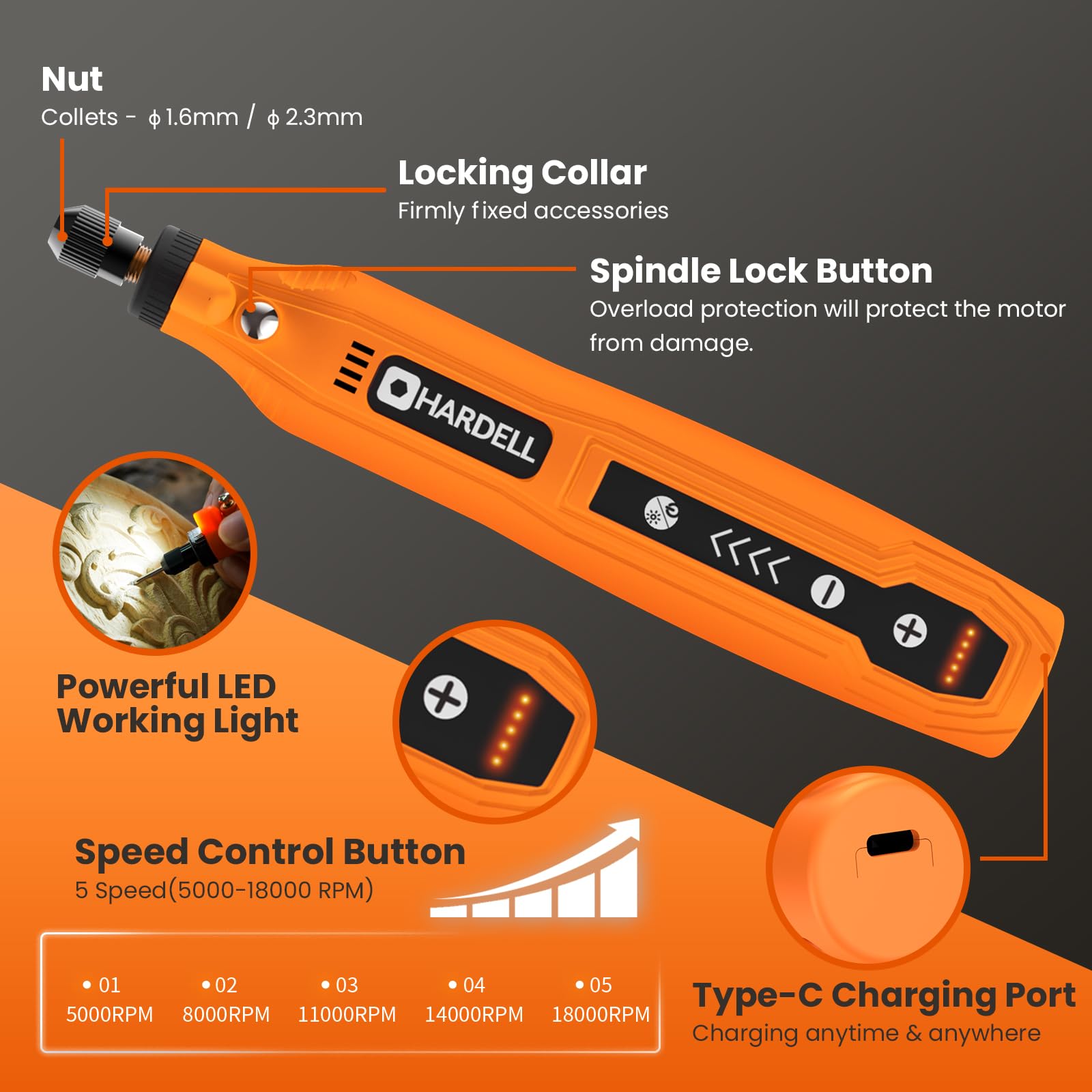 HARDELL waterproof shockproof storage case keeps tools organized and secure
