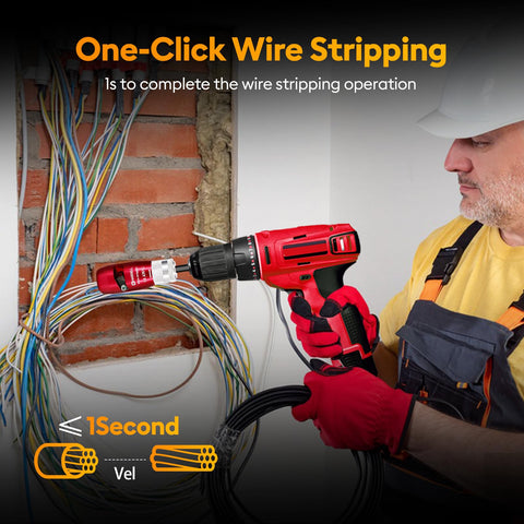 HARDELL five-stripper heads ready to handle 6–14 AWG wires.
