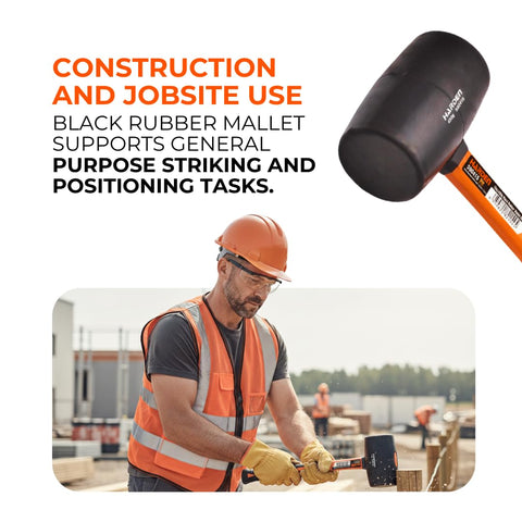 Harden rubber mallet 16oz with white head for non-marking tile work