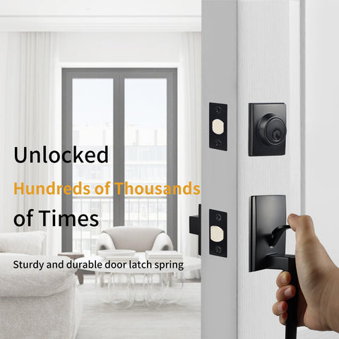 HARDHAWK square front door handle set complements modern and classic styles