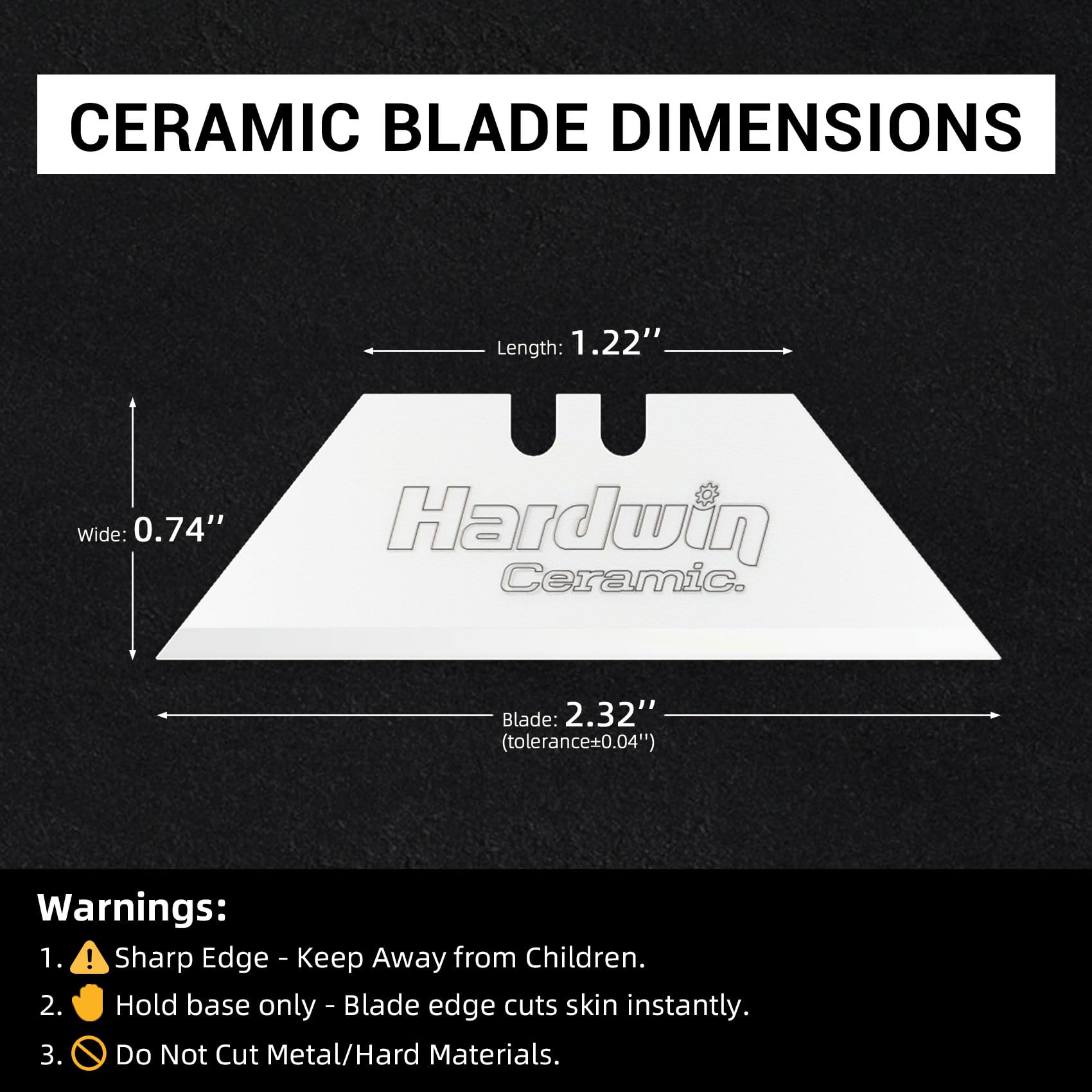 Hardwin blades ideal for paper, cardstock, foam board, and plastic.