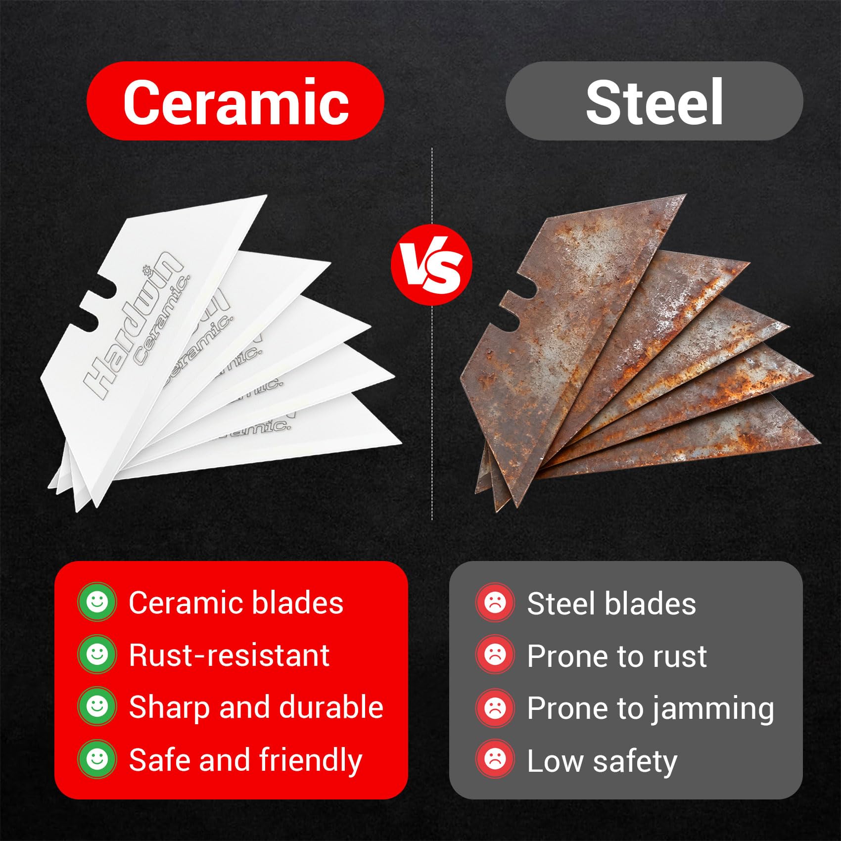 Hardwin ceramic blades enable precise box cutting in crafts.