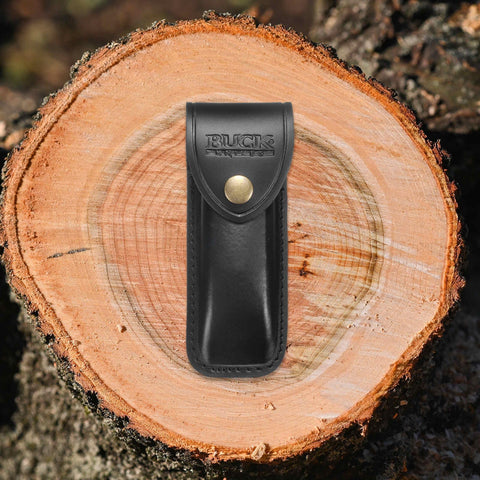 HARFINGTON leather knife sheath suited for camping and hiking activities with protection.