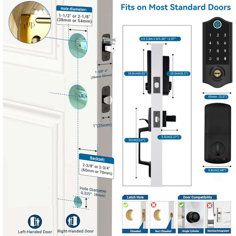 Harfo easy installation on standard wooden doors for homes and rentals