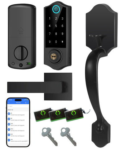 Harfo fingerprint smart door lock front view for secure entry