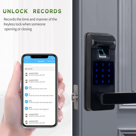 Harfo Smart Door Lock fingerprint touchpad enables quick biometric access