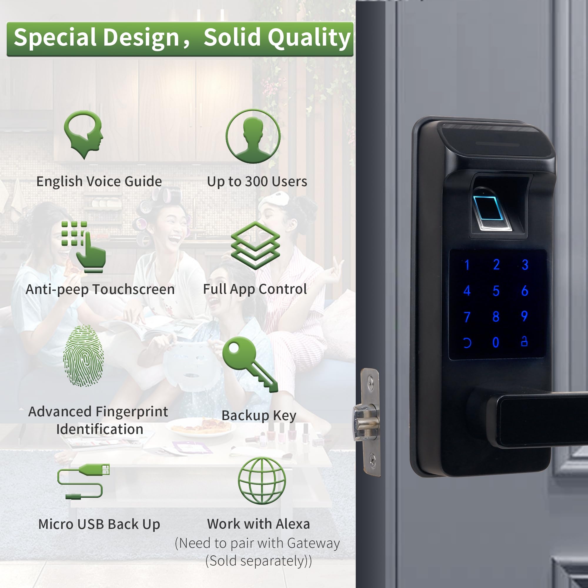 Harfo Smart Door Lock inside panel showing easy installation and sturdy build