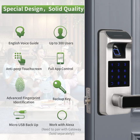 HARFO Smart Door Lock keypad closeup for quick code-based entry convenience.