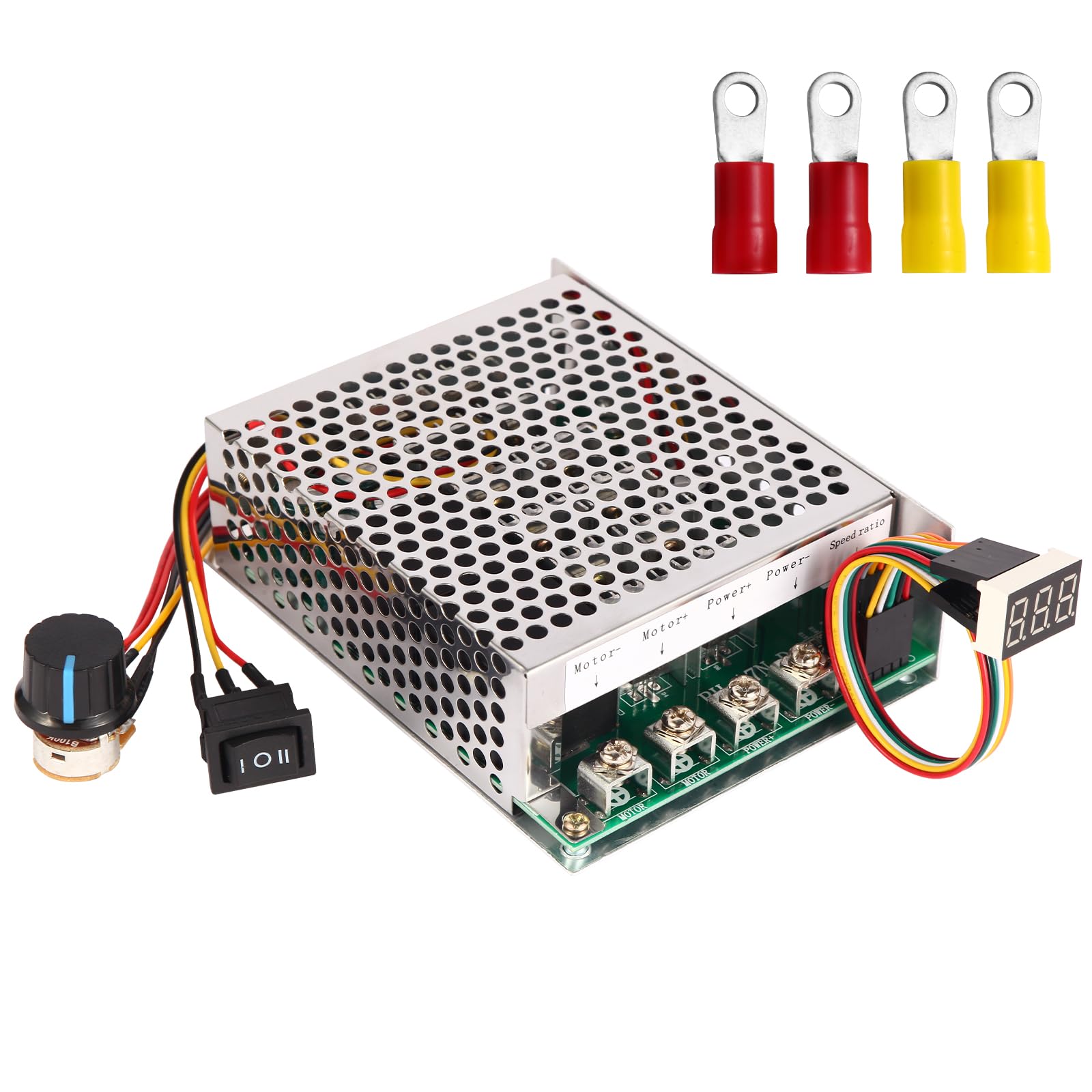 HARMNEE PWM speed controller front view shows compact housing for easy mounting