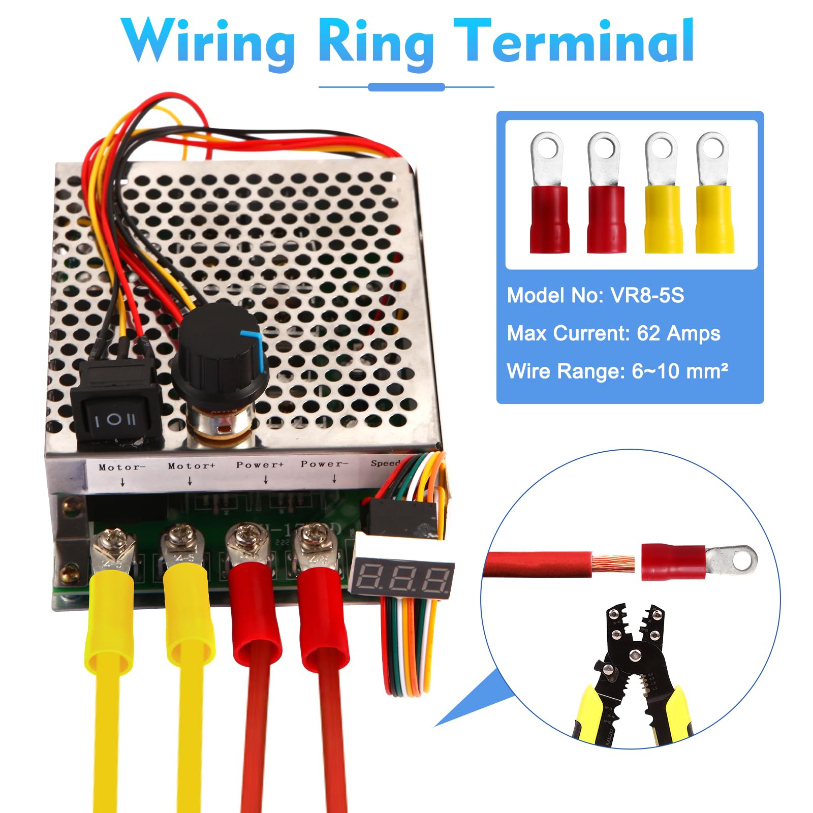 HARMNEE potentiometer knob enables smooth 0-100 percent speed adjustment