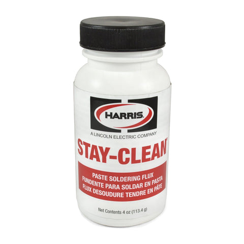 Harris flux for soldering enhances adhesion, flow, and oxidation resistance.