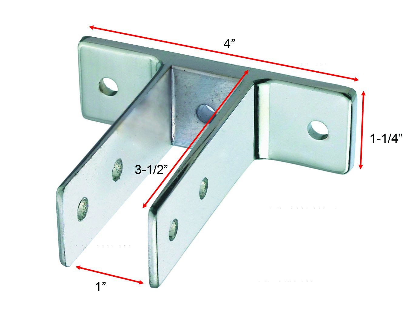 Harris Hardware 15516 bracket arms showing three mounting holes for stronger installations