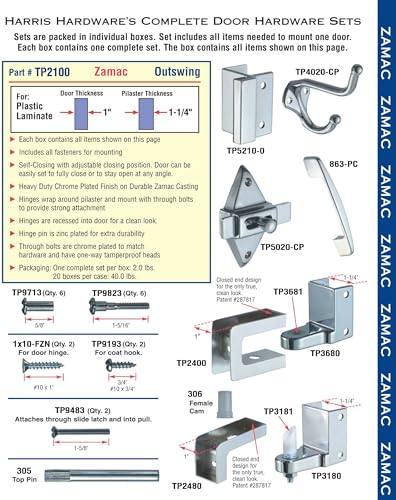 Die cast Zamac finish provides durable chrome protection