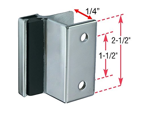 Fits 1 in door and 1-1/4 in pilaster for secure connection
