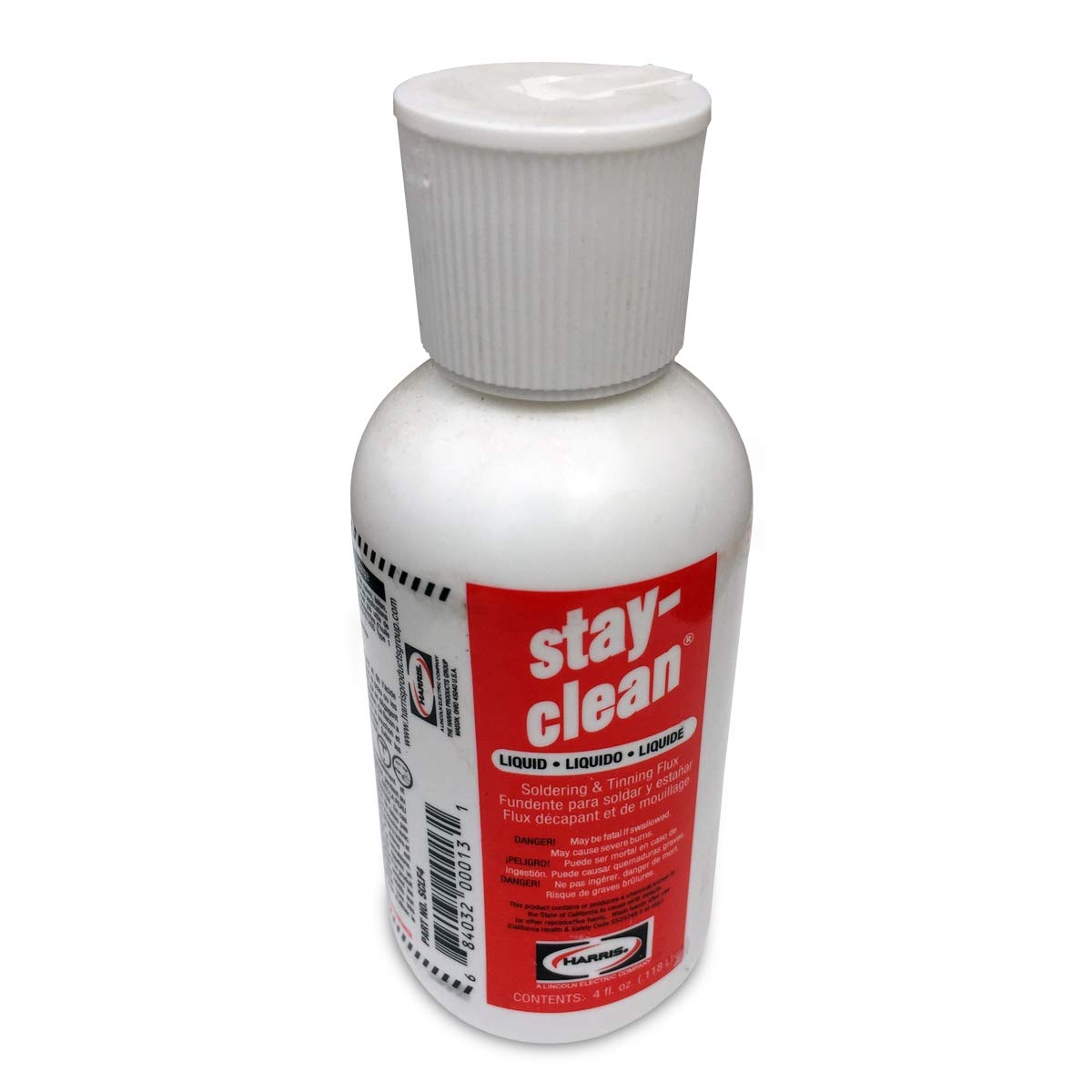 Harris Stay Clean flux bottle in use for clean joints and reliable soldering.