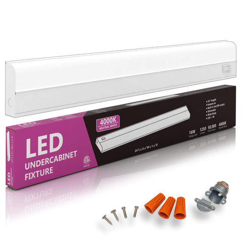 Harrrrd hardwired LED under-cabinet light 24-inch bar illuminates countertops with glare-free brightness