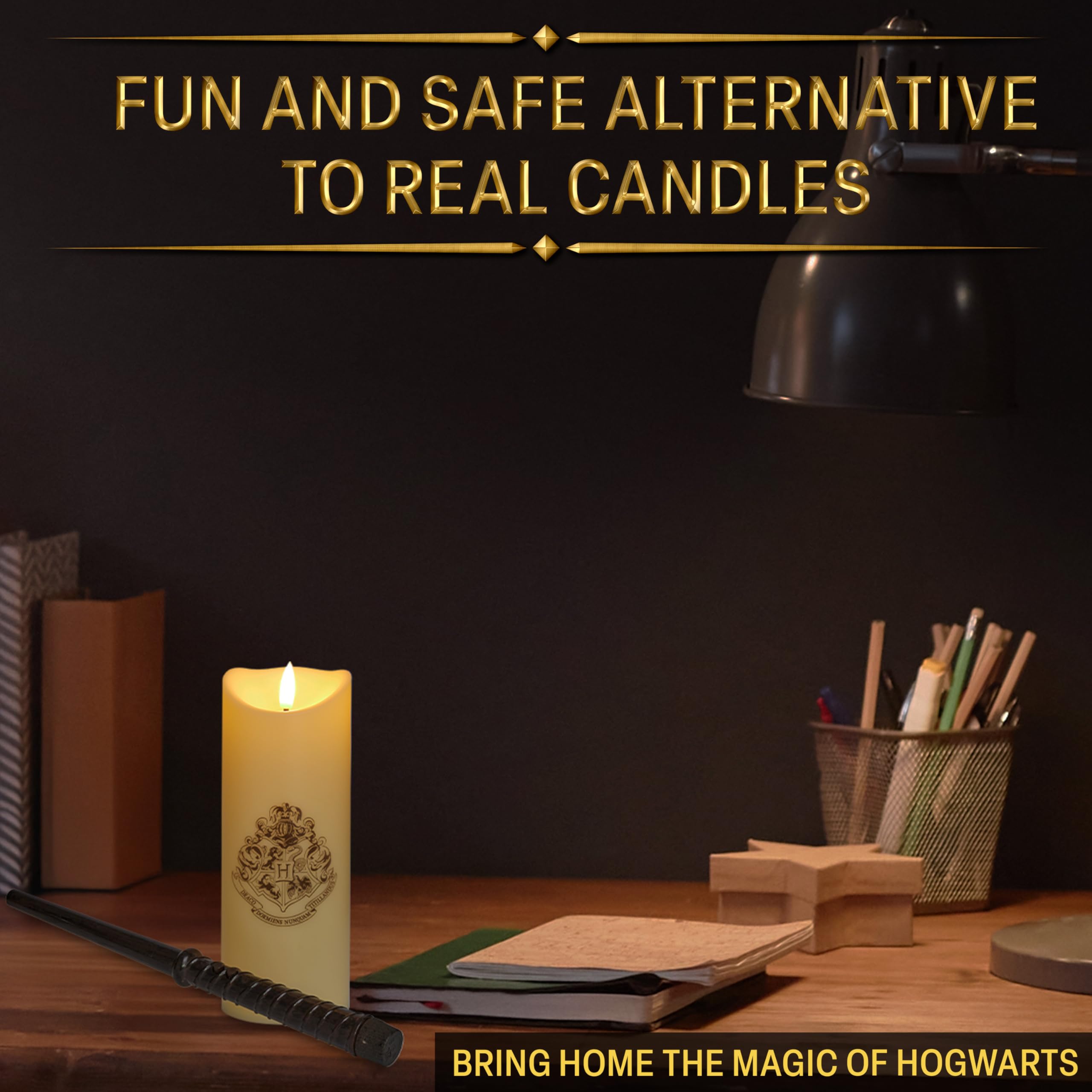 Harry Potter battery-operated nightlight provides portable, wire-free illumination.