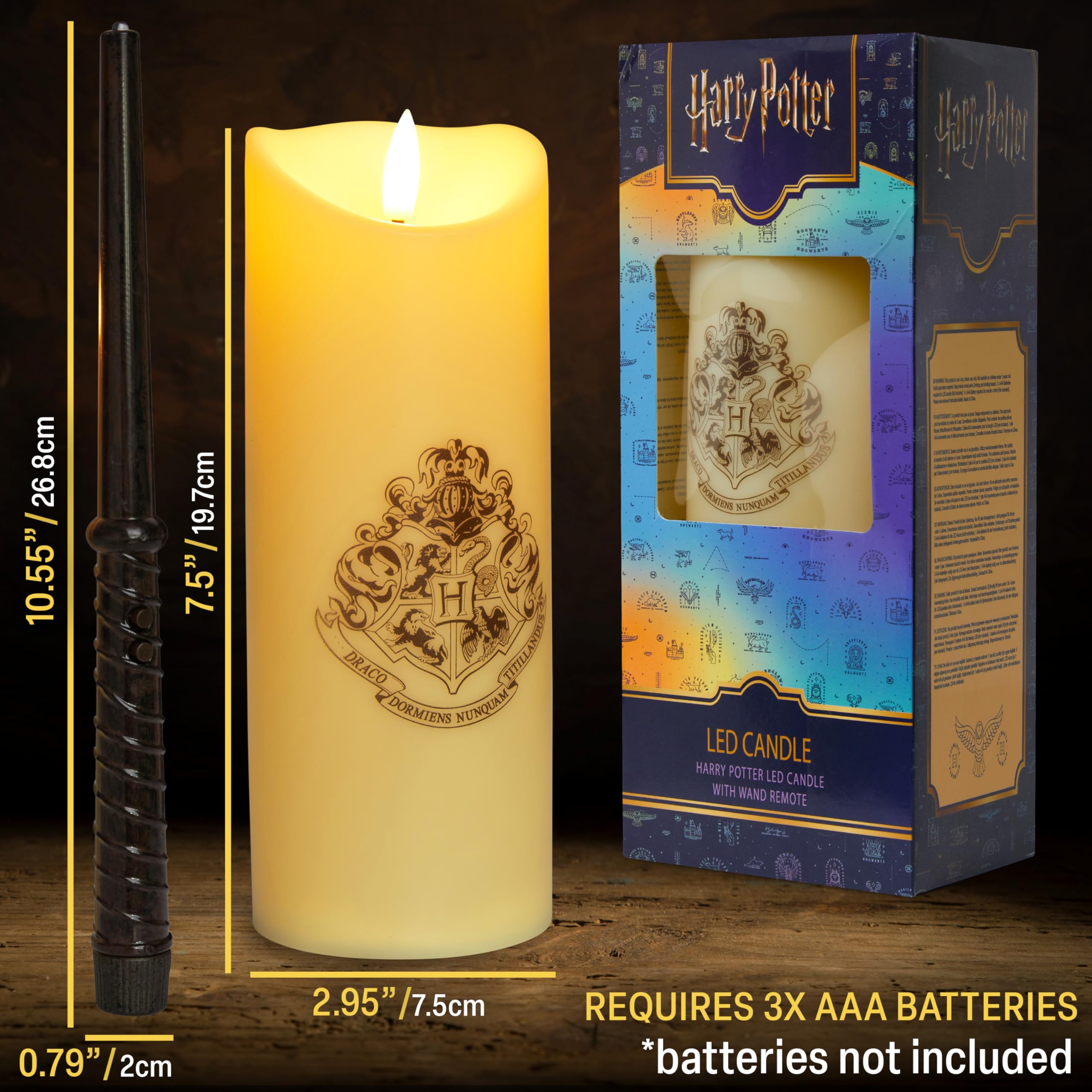 Harry Potter gift-ready candle set ideal for birthdays or holidays.