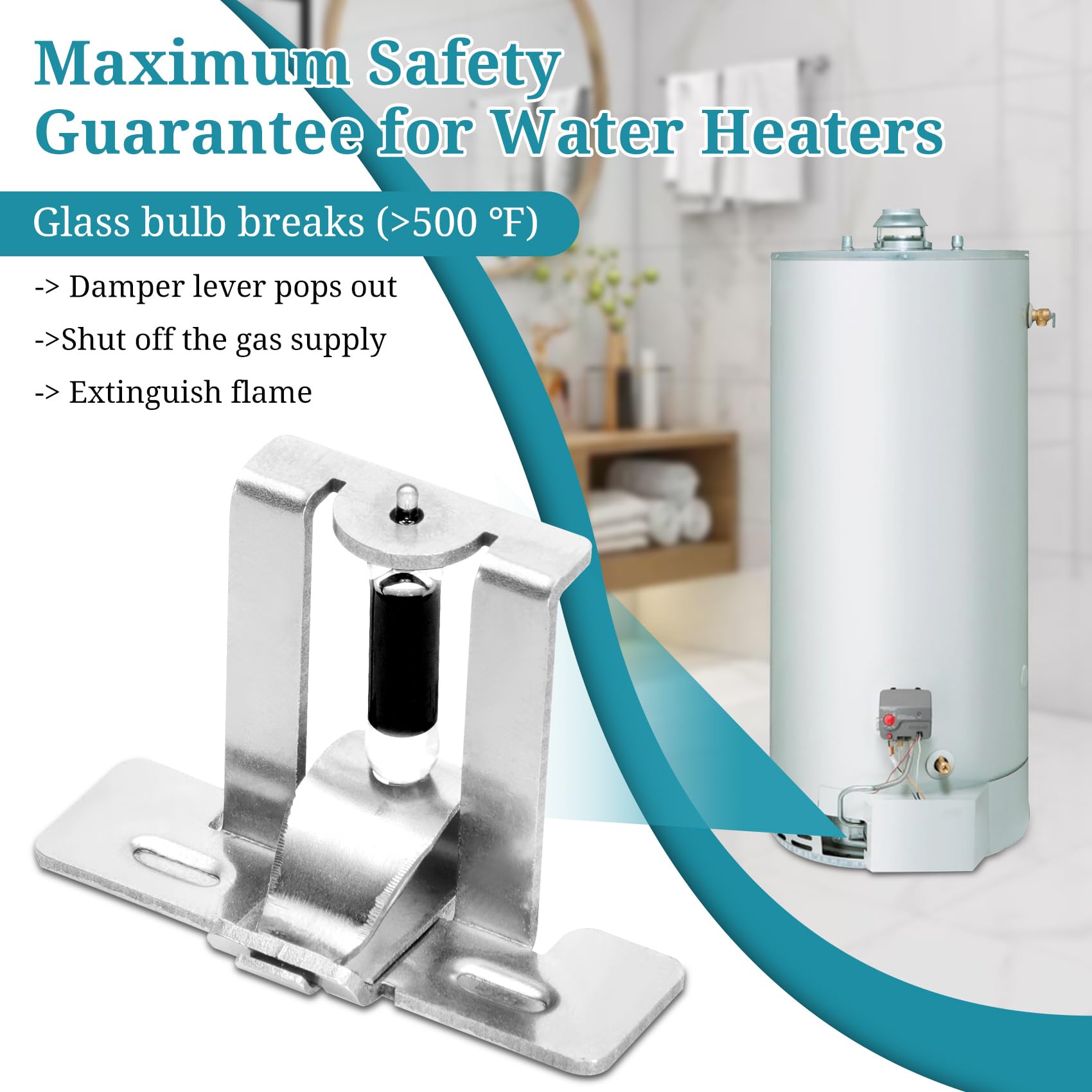 Harsire water heater safety component installed demonstrates controlled gas flow.